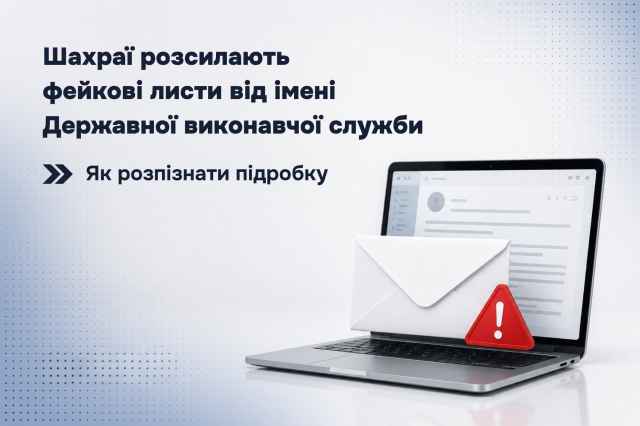 Шахраї розсилають фейкові листи від імені Державної виконавчої служби.